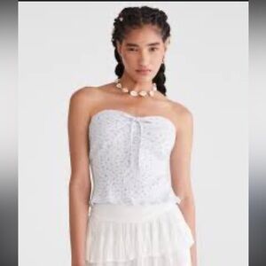 Aeropostale White Floral Tube Top